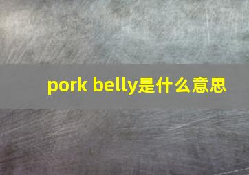 pork belly是什么意思